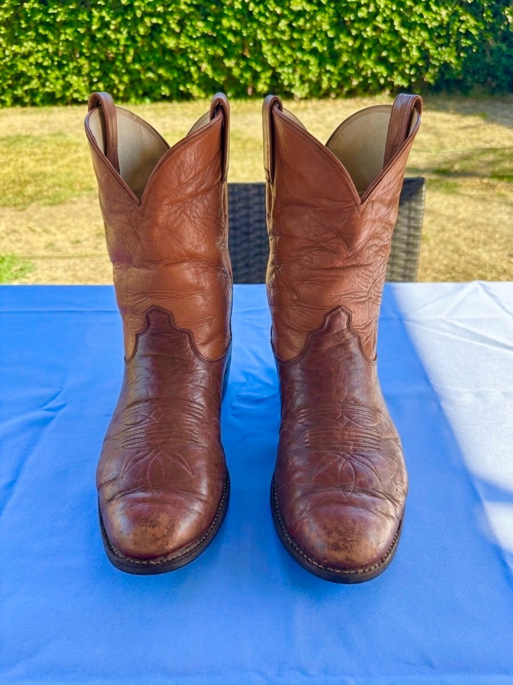 Vintage Olathe Leather Cowboy Boots - Men's 10.5 E (Wide)